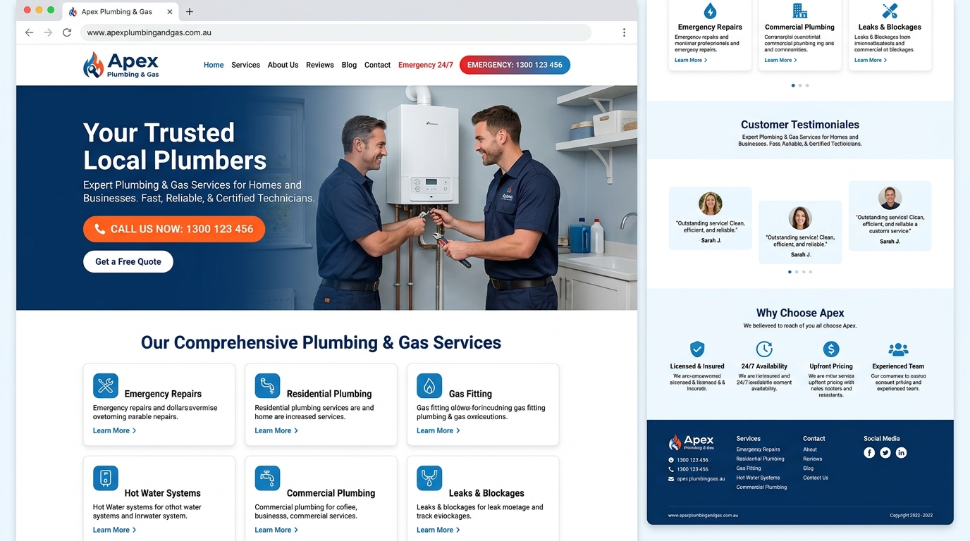 Coastline Plumbing website preview